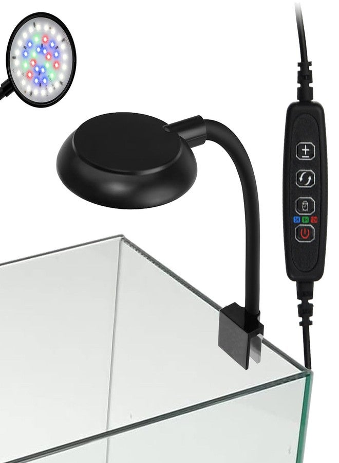 Petta Clip On Aquarium Light with Timer for 1-3 Gal Fish Tank, USB Betta Fish Light for Nano/Small/Planted Tank(Dimmable WRGB LED) Adjustable Brightness, Enhance Betta/Aquatic Plants Color - Image 1